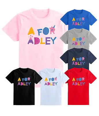 A For Adley Kids Girls T Shirt Top Tee Fun Youtuber Inspired Merch Gamer Gifts  • £7.99