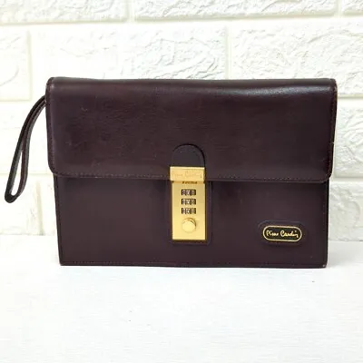 Pierre Cardin Leather Clutch Handbag Men's Purse Wallet OrganizerUsed From Japan • $88