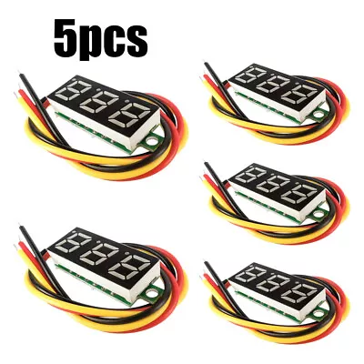 5pcs 3-Wires Mini DC 0-100V 0.28  3-Digital Voltmeter LED Voltage Panel Meter US • $10.49