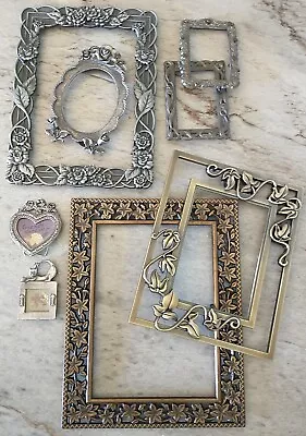 Lot Of Vintage Metal Photo Picture Frames Silver Ornate Decor Art Gray Grey Gold • $19.90