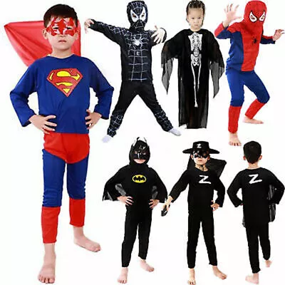 Kids Girls/Boys Superhero Superhero Fancy Dress Up Party Cosplay Costumes Outfit • £11.86