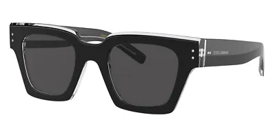 Dolce & Gabbana Men's DG4413-675-R5-48 Fashion 48mm Black/Crystal Sunglasses • $89.99