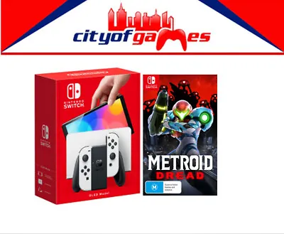 Nintendo Switch OLED Model Console White & Metroid Dread Bundle New In Stock • $639.95