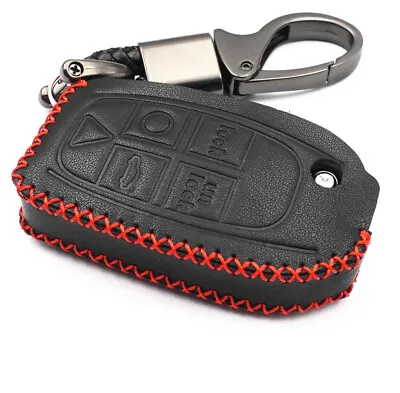 Black Leather 5 Buttons Flip Key Case Fob Cover For Volvo S60 S80 V70 XC70 XC90 • $9.99