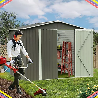 6x8 FT Outdoor Storage Shed Large Metal Tool Sheds Heavy Duty Storage House • $284.97