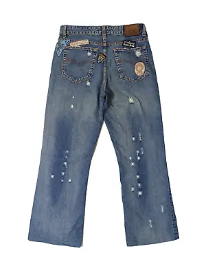 Dolce & Gabbana Vintage Blue Patch Distressed Jeans Designer 31 • $42.78