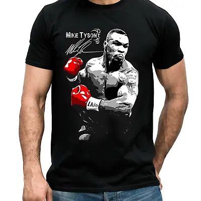 RETRO Mike Tyson Signature T-shirt Black Unisex All Sizes S To 5XL JJ3421 • $20.89