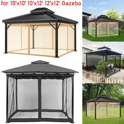 Replacement Mesh Mosquito Netting Screen Wall For 10'x10' 10'x12' 12'x12' Gazebo • $54.27