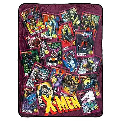 X-Men Trading Cards Villians By Jim Lee Marvel Flannel Throw Super Soft Lightwei • $29.95