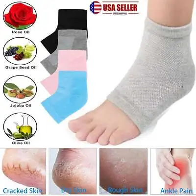 1-2 Pairs Moisturizing Gel Heel Socks Foot Care Dry Cracked Feet Skin Protectors • $6.71