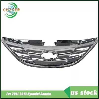 Grille Fit For 2011-2013 Hyundai Sonata Assembly Front Upper Grill Chrome • $29.22