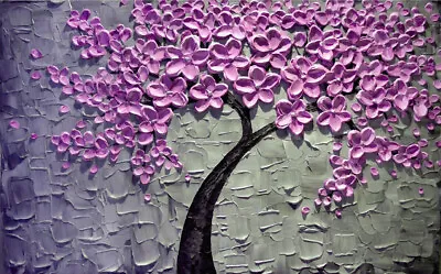 3D Pink Flower Tree Wall Design Canvas Collection Home Decor Wall Print Art • $17.74