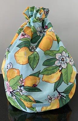 Vera Bradley Ditty Bag Plastic Lined Cotton Lemon Grove Pattern New W Tags • $19.25