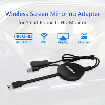 4K HDMI Wireless Mirror Screen Airplay Miracast Dongle For TV Car Monitor • $24.99
