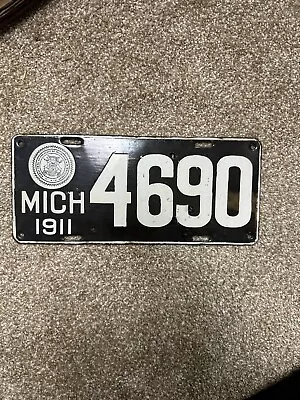 1911 Michigan 4 Digit Vintage Porcelain License Plate • $489.99