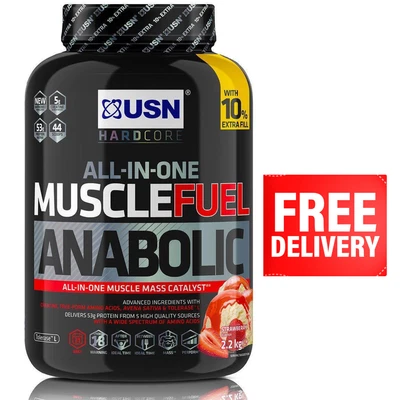 £51.89 • Buy USN Muscle Fuel Protein Body Mass Builder Strawberry Anabolic Powder Pack 2.2kg