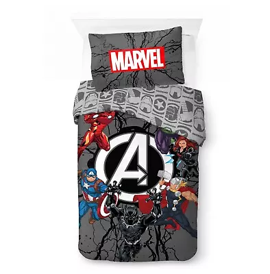 Marvel Avengers Charge Kids Single Duvet Reversible Bedding Set Boys Quilt Cover • £24.99