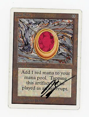 Magic The Gathering Unlimited Mox Ruby (Good) Gradeable And Signed • $3500