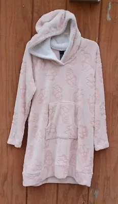 Disney Pink Minnie Mouse Fleece Lounge Hoodie Robe Cover Up Sherpa Hood Size XL • $18