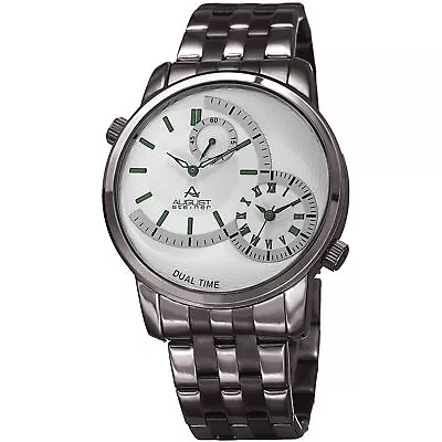 Men's August Steiner AS8210GN Dual Time Sub-Second Dial Steel Bracelet Watch • $66.38