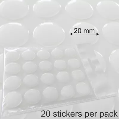 20mm 13/16  Round Resin Clear Domes Sticker Epoxy Polyurethane QTY 201001000 • $2.85