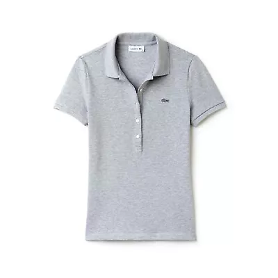 £14.99 • Buy BNWT Lacoste Ladies Polo Shirt 44 ( 14 /16)  Light Grey Short Sleeve PF 7845 CCA