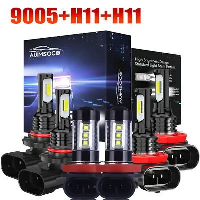 For Toyota Camry 2007-2014 6x Front LED Headlights + Fog Light Bulbs Combo Kits • $38.99