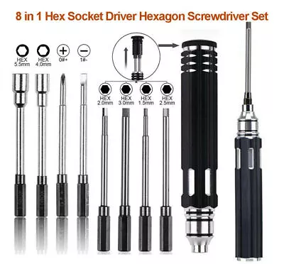 £11.94 • Buy NEW 8x Hex Screwdrivers Set RC Repair Tool Kit For RC Drone Helicopter Boat Car