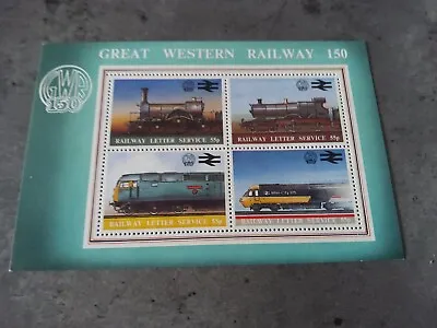 £5 • Buy GB 1988 GWR  £2.20 150th Anniversary M/S Railway Letter Fee MUH(R57) 