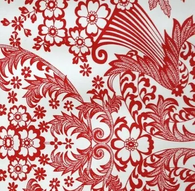 New Mexican Oilcloth Fabric For Tablecloth PVC Cotton Waterproof 120 Cm Red Eden • $90.68