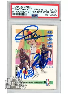 Tim Hardaway Chris Mullin Mitch Richmond 1991 Skybox Auto Card #303 PSA/DNA • $224.95