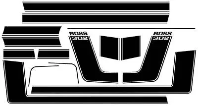 1970 Ford Mustang; Boss 302 Complete Stripe Decal Kit; Black Reflective • $260.39