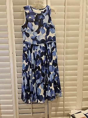 🌺 🌹 Floral Chiffon Pleated Versatile Dress Sz 14 MAGGY LONDON 🌺 🌹 • $14.99