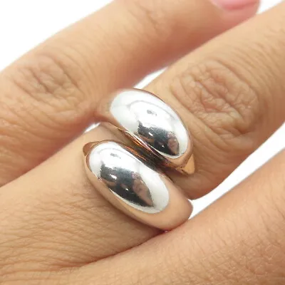 925 Sterling Silver 2-Tone Vintage Milor Italy Swan Adjustable Wrap Ring Size 6 • $44.95
