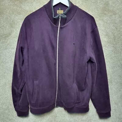 Gabicci Varsity Jacket Mens Size L Purple Full Zip Lined Internal Pockets • £38.99