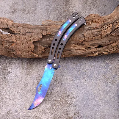 CSGO Rainbow Butterfly Knife Comb Metal Folding Practice Trainer Training Tool • $13.99