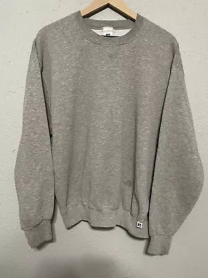 Vintage Russell Athletic Crewneck Sweatshirt Gray Men's Size L 90s • $24.99