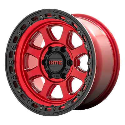 $353 • Buy 1 New 17X9 -12 5X127 KMC KM548 Chase Candy Red With Black Lip Wheels/Rims
