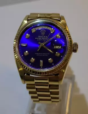 Rolex Day-Date 36 Oyster Perpetual Presidential 18kt Gold 1803 - Blue Dial • $15500