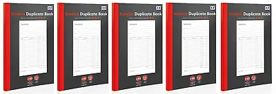 5 X Full Size Invoice Duplicate Book 80 Pages Numbered A5 Business Home Office • £12.29