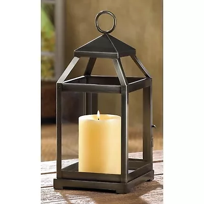 Brushed Silver 12  Malta Candle Holder Lantern Light Outdoor Terrace Patio Decor • $36.56