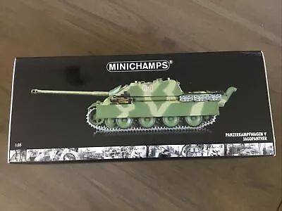 Minichamps Diecast German Army Camo Panzer Jagdpanther Tank Hunter 88mm Gun 1/35 • $132