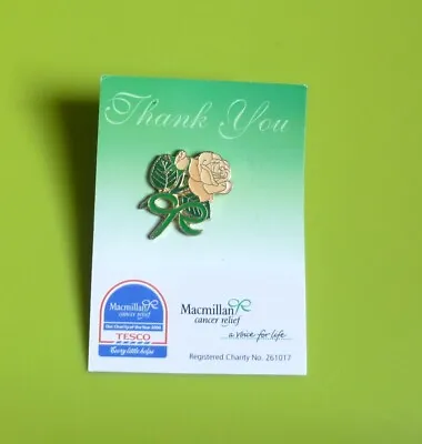 Macmillan Yellow Rose Stud Pin Badge Charity • £2.99