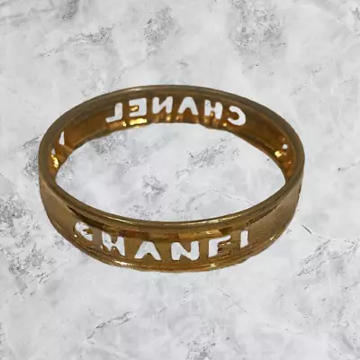 CHANEL Bracelet AUTH Coco Mark CC Chain Gold Vintage Logo Mark Bangle From Japan • $293