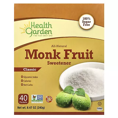 All-Natural Monk Fruit Sweetener Classic 40 Packets 0.21 Oz (6 G) Each • $12.99