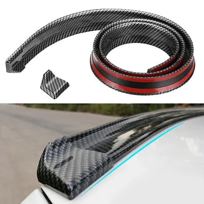 1.5m/59  DIY Universal Fit Black Car Rear Roof Tail Trunk Spoiler Wing Trim Kit • $36.26