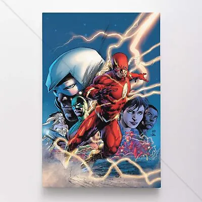 $54.95 • Buy The Flash Poster Canvas DC Justice League Comic Book Cover Art Print #6491