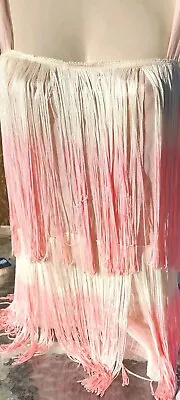 Victorias Secret Designer Rare Vintage Pink Fringe Flapper Dress Flora Nikrooz M • $99.99