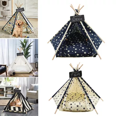 £12.95 • Buy Large Pet Teepee Bed Cat/Kitten/Dog/Puppy Igloo Play Tent House Cushion Mat UK