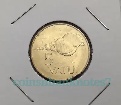 1990 Vanuatu 5 Vatu Coin KM #5 Uncirculated / Seashell • $12.90